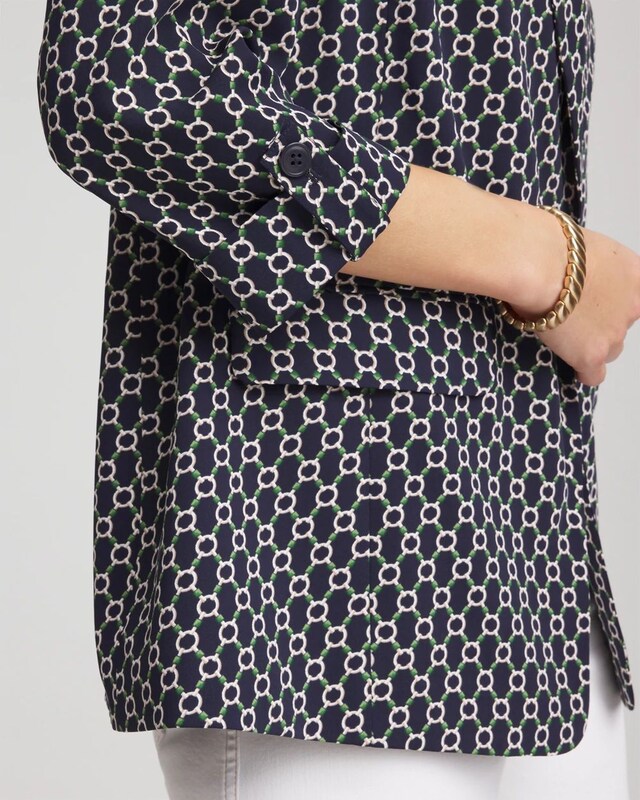 Printed Soft Crepe Blazer - image 4